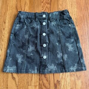 MOLO bera horse print black denim country jean skirt 8